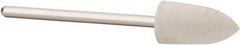 Value Collection - 5/16" Diam, 3/32" Shank Diam, Flame Shaped Mounted Bob - Hard Density, 5/8" Head Length, 2" Shank Length, Wool Felt - A1 Tooling