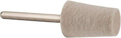 Value Collection - 1/2" Diam, 1/8" Shank Diam, Cone Shaped Mounted Bob - Medium Density, 3/4" Head Length, 2" Shank Length, Wool Felt - A1 Tooling