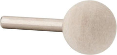 Value Collection - 1" Diam, 1/4" Shank Diam, Ball Shaped Mounted Bob - Medium Density, 1" Head Length, 2" Shank Length, Wool Felt - A1 Tooling