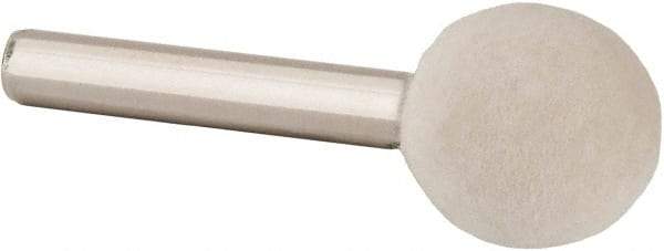 Value Collection - 3/4" Diam, 1/4" Shank Diam, Ball Shaped Mounted Bob - Hard Density, 3/4" Head Length, 2" Shank Length, Wool Felt - A1 Tooling