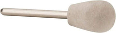 Value Collection - 1/2" Diam, 1/8" Shank Diam, Olive Shaped Mounted Bob - Hard Density, 3/4" Head Length, 2" Shank Length, Wool Felt - A1 Tooling