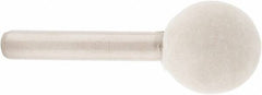 Value Collection - 3/4" Diam, 1/4" Shank Diam, Ball Shaped Mounted Bob - Rock Hard Density, 3/4" Head Length, 2" Shank Length, Wool Felt - A1 Tooling