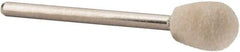 Value Collection - 3/8" Diam, 1/8" Shank Diam, Oval Shaped Mounted Bob - Medium Density, 1/2" Head Length, 2" Shank Length, Wool Felt - A1 Tooling