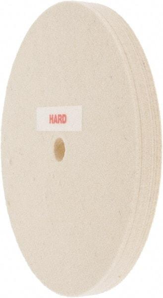 Value Collection - 6" Diam x 1/2" Thick Unmounted Buffing Wheel - 1 Ply, Polishing Wheel, 1/2" Arbor Hole, Hard Density - A1 Tooling