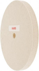 Value Collection - 6" Diam x 1/2" Thick Unmounted Buffing Wheel - 1 Ply, Polishing Wheel, 1/2" Arbor Hole, Hard Density - A1 Tooling