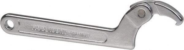 Paramount - 1-1/4" to 3" Capacity, Adjustable Pin Spanner Wrench - 8-1/8" OAL, 5/32" Hook Pin Height - A1 Tooling