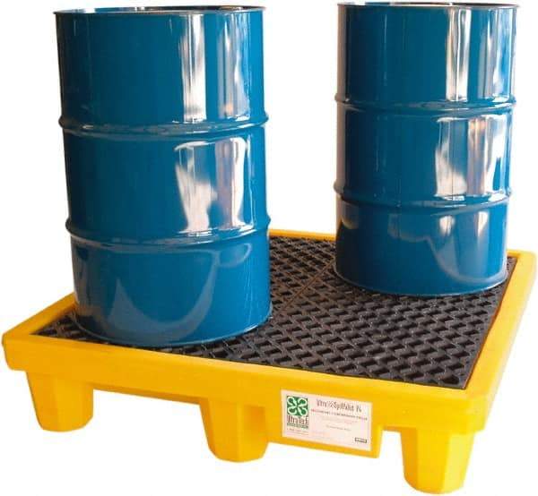 UltraTech - 66 Gal Sump, 6,000 Lb Capacity, 4 Drum, Polyethylene Spill Deck or Pallet - 53" Long x 53" Wide x 12" High, Liftable Fork, Drain Included, 2 x 4 Drum Configuration - A1 Tooling