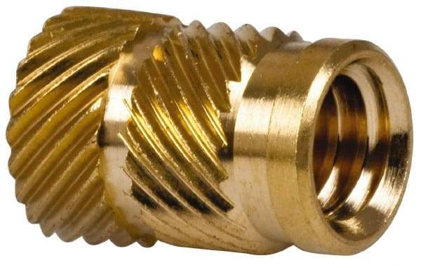 E-Z LOK - 5/16" Drill, 1/4 20 UNC, 0.341" Diam, Brass Headed Heat Installed Threaded Insert - 0.315" Hole, 0.341" OAL x 0.053" High, 3/8" Head Diam - A1 Tooling