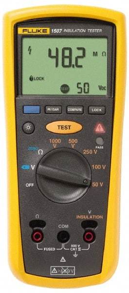 Fluke - Backlight Display, 10,000 Megohm Electrical Insulation Resistance Tester & Megohmmeter - 1,000 VDC Max Test Voltage, Powered by AA Battery - A1 Tooling