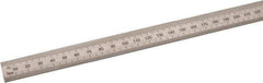 SPI - 36" Long, 0.5, 1mm Graduation, Flexible Steel Rule - Metric Graduation Style, 3/4" Wide, Silver, Satin Chrome Finish - A1 Tooling