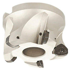 Iscar - 5 Inserts, 2.48" Cutter Diam, 0.079" Max Depth of Cut, Indexable High-Feed Face Mill - 0.866" Arbor Hole Diam, 0.409" Keyway Width, 1.575" High, FF FW Toolholder, FF WO.. Inserts, Series FeedMill - A1 Tooling