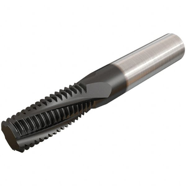 Iscar - G1-11 BSP, 0.6299" Cutting Diam, 4 Flute, Solid Carbide Helical Flute Thread Mill - Internal/External Thread, 1-1/2" LOC, 105mm OAL, 16mm Shank Diam - A1 Tooling