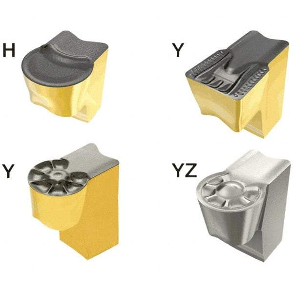 Iscar - 1050TAGB Y Grade IC808, 10mm Cutting Width Carbide Grooving Insert - 5mm Max Depth of Cut, Neutral, 5mm Corner Radius, TiAlN Finish - A1 Tooling