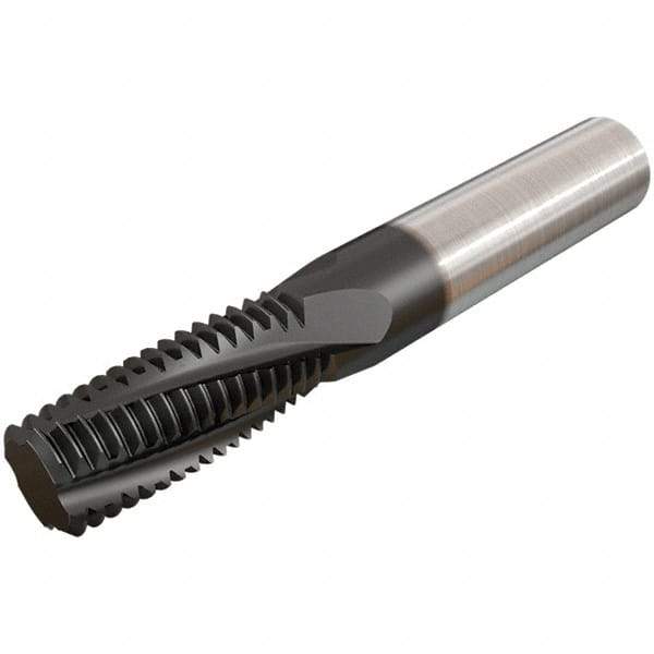 Iscar - G1/8-28 BSP, 0.3071" Cutting Diam, 3 Flute, Solid Carbide Helical Flute Thread Mill - Internal/External Thread, 14.1mm LOC, 64mm OAL, 8mm Shank Diam - A1 Tooling