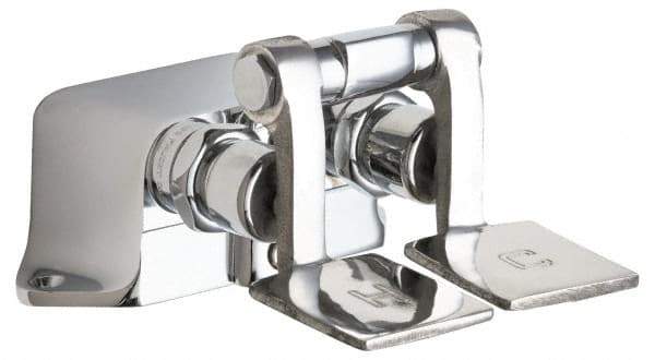 Chicago Faucets - No Spout, Self Closing Cartridges Design, Rough Chrome, Floor Mounted, Floor Mounted Faucet with Short Pedals - Pedal Handle - A1 Tooling