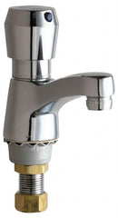 Chicago Faucets - Round Handle, Deck Mounted Bathroom Faucet - One Handle, No Drain, Standard Spout - A1 Tooling