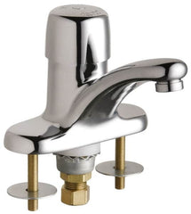 Chicago Faucets - Round Handle, Deck Mounted Bathroom Faucet - One Handle, No Drain, Standard Spout - A1 Tooling