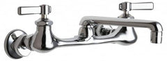 Chicago Faucets - Wall Mount, Swing Spout Service Sink Faucet - Two Handle, Lever Handle, 6 Cast Spout, No Drain - A1 Tooling