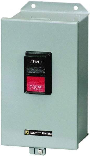 Square D - 2 Poles, 18 Amp, M-0 NEMA, Enclosed Pushbutton Manual Motor Starter - 1 hp at 115 VAC & 2 hp at 230 VAC, CSA, NEMA 12 & UL Listed - A1 Tooling