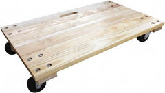 PRO-SOURCE - 1,000 Lb Capacity Hardwood/Polyolefin Solid Top Dolly - 36" Long x 24" Wide x 5" High, 3" Polyolefin Wheels - A1 Tooling