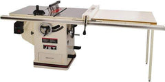 Jet - 10" Blade Diam, 5/8" Arbor Diam, 1 Phase Table Saw - 5 hp, 65" Wide x 36" Deep x 38" High, 230 Volt, 3" Cutting Depth - A1 Tooling