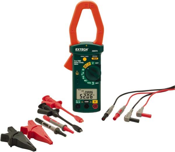 Extech - 4 Piece, Clamp Meter Test Kit - 600 Volt Max, LCD Display - A1 Tooling