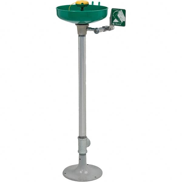 Haws - 15" Wide x 38" High, Pedestal Mount, Plastic Bowl, Eye & Face Wash Station - 11" Inlet, 3.7 GPM Flow Rate - A1 Tooling