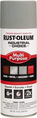 Rust-Oleum - ANSI 61 Light Gray, Gloss, Enamel Spray Paint - 15 to 25 Sq Ft per Can, 12 oz Container, Use on Multipurpose - A1 Tooling