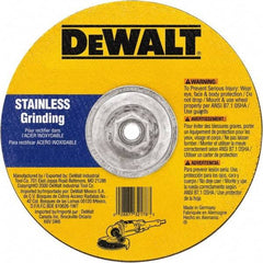 DeWALT - 30 Grit, 9" Wheel Diam, 1/8" Wheel Thickness, Type 27 Depressed Center Wheel - Aluminum Oxide, 6,600 Max RPM, Compatible with Angle Grinder - A1 Tooling