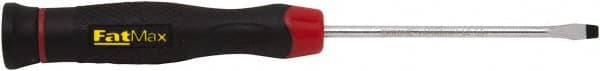 Stanley - 160mm OAL Standard Slotted Screwdriver - 75mm Blade Length, Round Shank, Ergonomic Handle - A1 Tooling