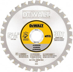 DeWALT - 5-1/2" Diam, 25/32" Arbor Hole Diam, 30 Tooth Wet & Dry Cut Saw Blade - Steel, Crosscutting Action, Standard Round Arbor - A1 Tooling