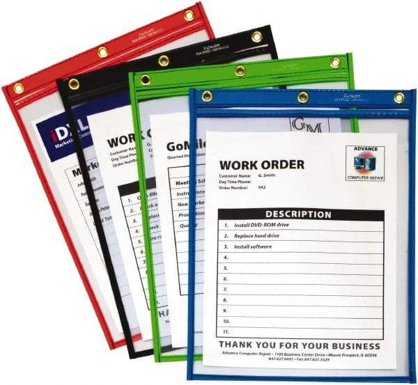 C-LINE - 20 Piece Black, Red, Blue & Green Shop Ticket Holder - 12" High x 9" Wide - A1 Tooling