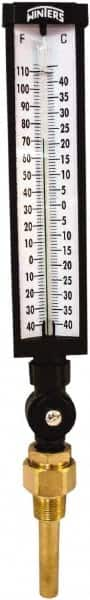 Winters - -40 to 110°F, Industrial Thermometer with Standard Thermowell - 3 Inch Immersion Length, 3-1/2 Inch Stem Length, 17 Inch Long, 3/4 Inch Thread - A1 Tooling