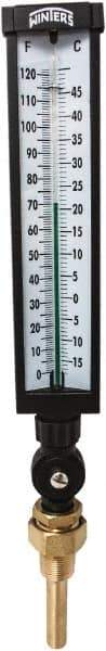 Winters - -15 to 120°F, Industrial Thermometer with Standard Thermowell - 3 Inch Immersion Length, 3-1/2 Inch Stem Length, 17 Inch Long, 3/4 Inch Thread - A1 Tooling