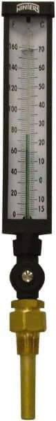 Winters - -15 to 160°F, Industrial Thermometer with Standard Thermowell - 3 Inch Immersion Length, 3-1/2 Inch Stem Length, 17 Inch Long, 3/4 Inch Thread - A1 Tooling