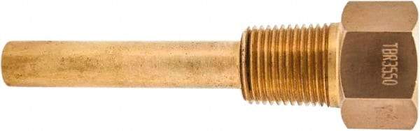 Winters - 4-1/2 Inch Overall Length, 1/2 Inch Thread, Brass Thermowell - 2-1/2 Inch Insertion Length - A1 Tooling