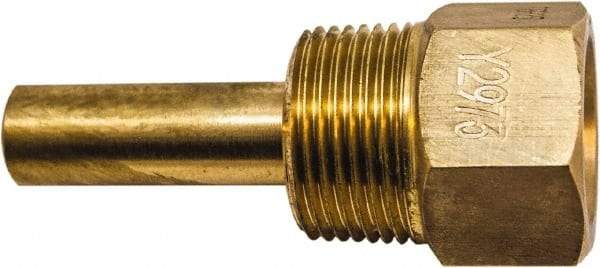 Winters - 3-1/2 Inch Overall Length, 3/4 Inch Thread, Brass Thermowell - 1-3/8 Inch Insertion Length - A1 Tooling