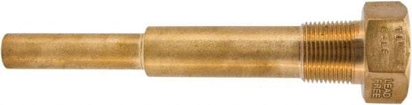 Winters - 6-3/4 Inch Overall Length, 3/4 Inch Thread, Brass Thermowell - 5 Inch Insertion Length - A1 Tooling