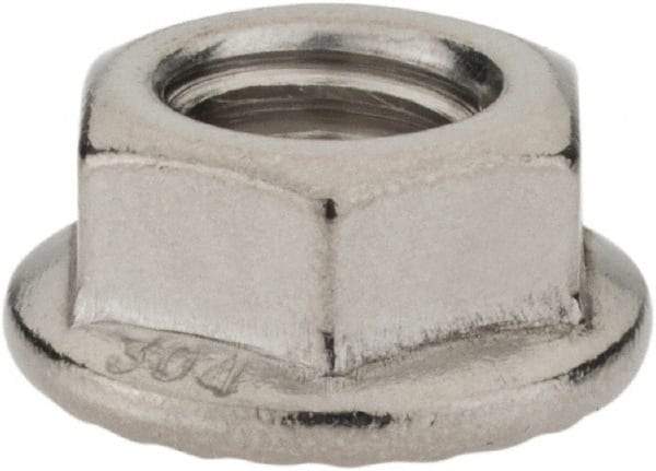 Monroe Engineering Products - 3/8-16 304 Steel Hex Flange Lock Nut - 9/16" Width Across Flats, 3/8" High - A1 Tooling