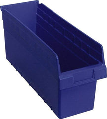 Quantum Storage - 17-7/8" Deep, Blue Polypropylene Hopper Shelf Bin - 8" High x 6-5/8" Wide x 17-7/8" Long - A1 Tooling