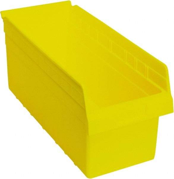 Quantum Storage - 17-7/8" Deep, Yellow Polypropylene Hopper Shelf Bin - 8" High x 8-3/8" Wide x 17-7/8" Long - A1 Tooling