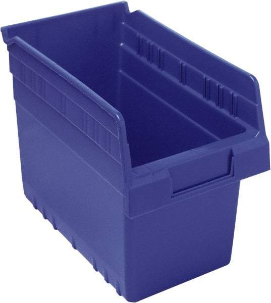 Quantum Storage - 11-5/8" Deep, Blue Polypropylene Hopper Shelf Bin - 8" High x 6-5/8" Wide x 11-5/8" Long - A1 Tooling