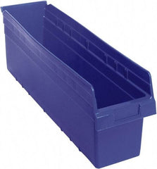 Quantum Storage - 23-5/8" Deep, Blue Polypropylene Hopper Shelf Bin - 8" High x 6-5/8" Wide x 23-5/8" Long - A1 Tooling