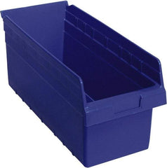 Quantum Storage - 17-7/8" Deep, Blue Polypropylene Hopper Shelf Bin - 8" High x 8-3/8" Wide x 17-7/8" Long - A1 Tooling