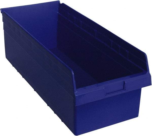 Quantum Storage - 23-5/8" Deep, Blue Polypropylene Hopper Shelf Bin - 8" High x 11-1/8" Wide x 23-5/8" Long - A1 Tooling