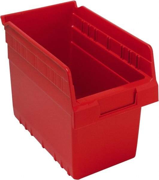 Quantum Storage - 11-5/8" Deep, Red Polypropylene Hopper Shelf Bin - 8" High x 6-5/8" Wide x 11-5/8" Long - A1 Tooling