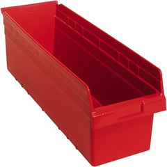 Quantum Storage - 23-5/8" Deep, Red Polypropylene Hopper Shelf Bin - 8" High x 8-3/8" Wide x 23-5/8" Long - A1 Tooling