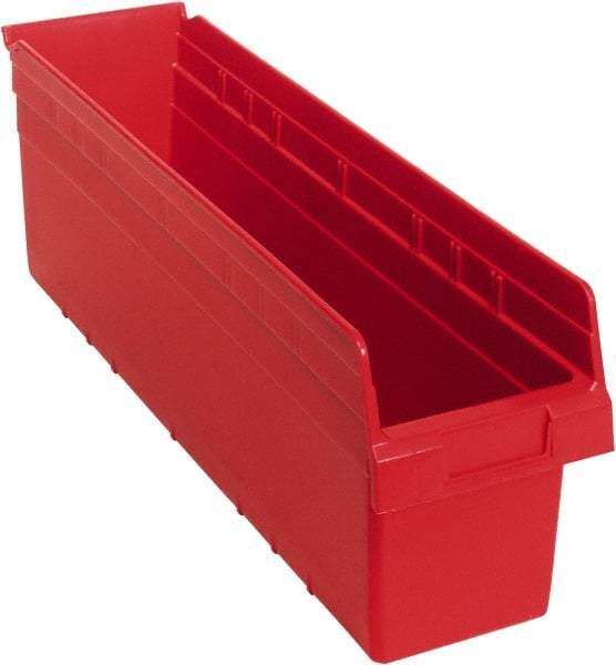 Quantum Storage - 23-5/8" Deep, Red Polypropylene Hopper Shelf Bin - 8" High x 6-5/8" Wide x 23-5/8" Long - A1 Tooling