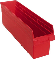 Quantum Storage - 23-5/8" Deep, Red Polypropylene Hopper Shelf Bin - 8" High x 6-5/8" Wide x 23-5/8" Long - A1 Tooling