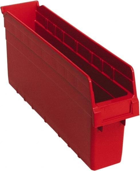 Quantum Storage - 17-7/8" Deep, Red Polypropylene Hopper Shelf Bin - 8" High x 4-3/8" Wide x 17-7/8" Long - A1 Tooling